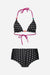 Ensemble maillot de bain menstruel réversible noir imprimé pois Daisy Flowher — bikini shorty spécial règles