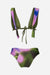 Ensemble maillot de bain menstruel réversible imprimé vert Dahlia Flowher — bikini spécial règles